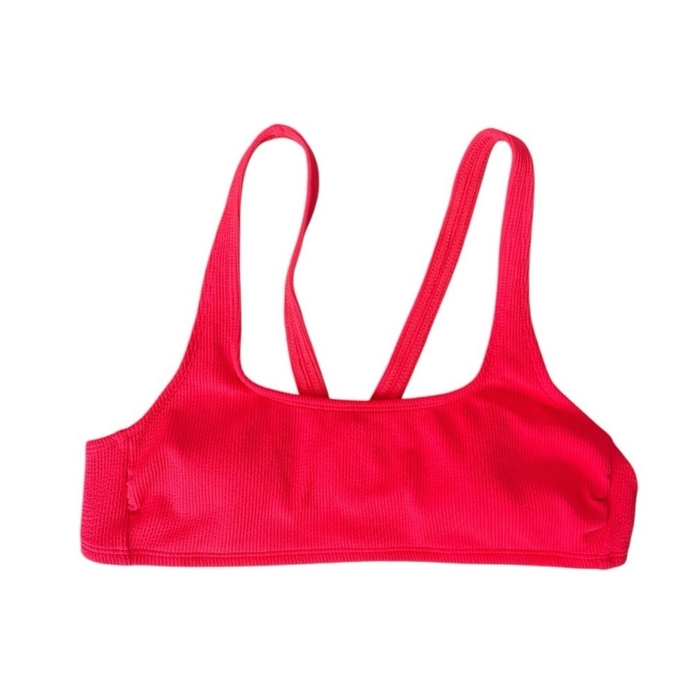 Neon Ribbed Swim Bikini Top